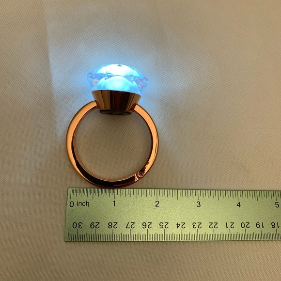 Accessories Lit Purse Table Holder Ring Copper Like Metal And Clear